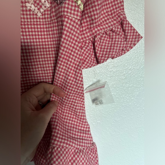 Little girl’s Garnett Hill gingham dress. Flannel. Size 12 months. New. Pink. - Picture 6 of 6